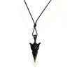 black snake cord necklace with metallic blade