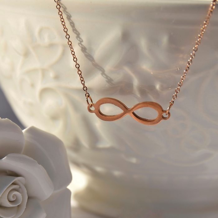 Rose gold infinity necklace