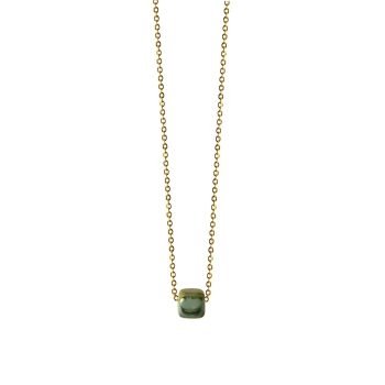 BROWN GREEN MINIMAL NECKLACE