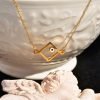 Yellow gold square necklace