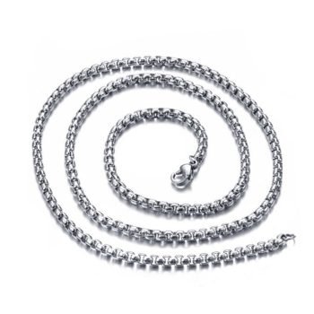 ROUND BOX CHAIN SILVER