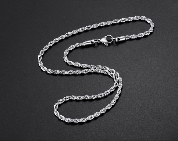 rope silver necklace