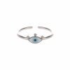 3 ZIRCONIUMS EYE RING - SILVER