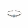 6 ZIRCONIUMS EYE RING - SILVER