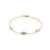 HEART CROSS EYE BRACELET - GOLD