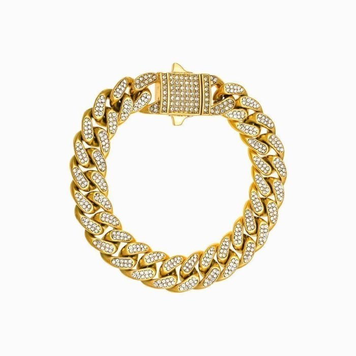 ICED OUT CUBAN BRACELET - GOLD