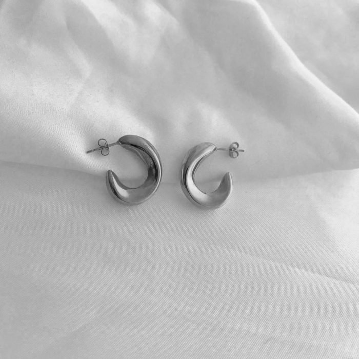 silver stainless steel earrings