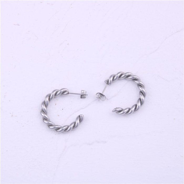 silver stainless steel earrings