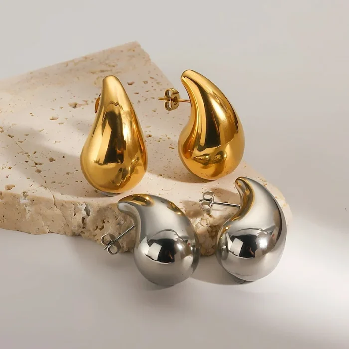 Drop earrings gold & silver