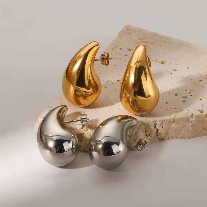 Drop earrings gold & silver