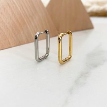 BIG SQUARED EARRINGS GOLD