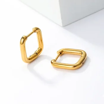 SQUARED EARRINGS GOLD